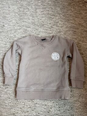 Binky Bro Kids Crewneck Sweatshirt in Taupe with White Logo